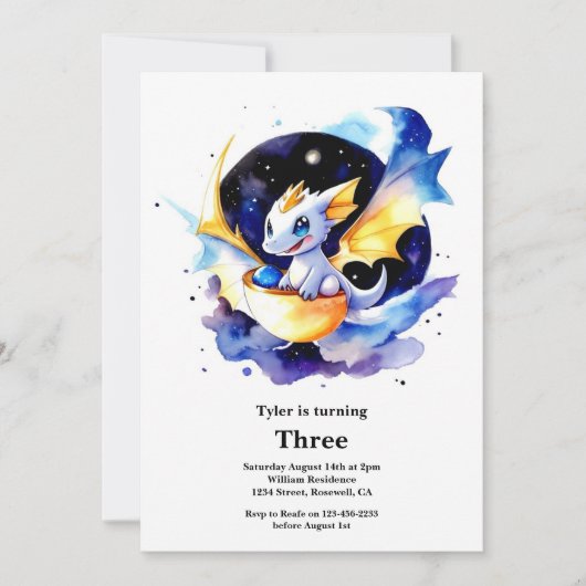 Einladung von Dragon Birthday (Vorderseite)