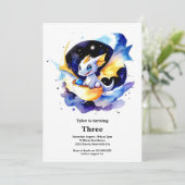 Einladung von Dragon Birthday (Stehend Vorderseite)