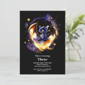 Einladung von Dragon Birthday (Stehend Vorderseite)