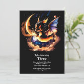 Einladung von Dragon Birthday (Stehend Vorderseite)