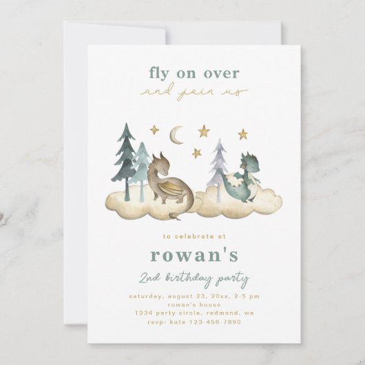 Einladung von Dragon Birthday | Einladung von Drac (Vorderseite)