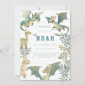 Einladung von Dragon und Dino zum ersten Geburtsta (Vorderseite)