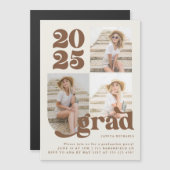 Einladung von drei Foto-Retro-Typ-Graduierungspart (Vorne/Hinten)