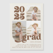 Einladung von drei Foto-Retro-Typ-Graduierungspart (Vorderseite)