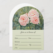 Einladung von drei Hübschen Rose (Vorne/Hinten)