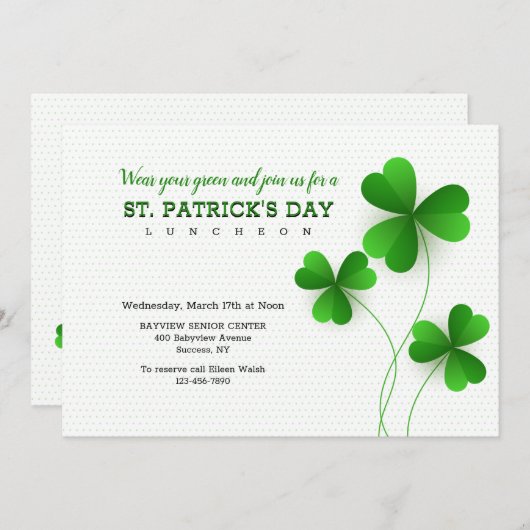 Einladung von drei Leaf Clovers (Vorne/Hinten)