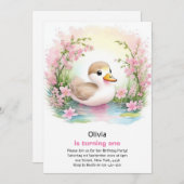 Einladung von Duck Girl zum Geburtstag (Vorne/Hinten)