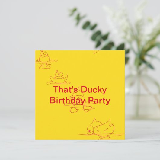 Einladung von Duckie Birthday (Stehend Vorderseite)