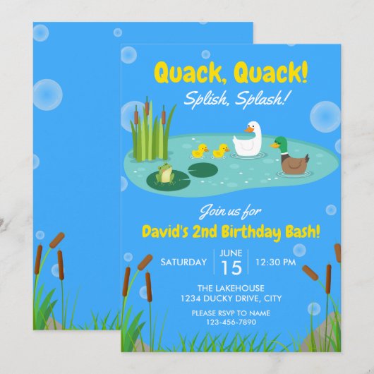 Einladung von Ducky Birthday (Vorne/Hinten)