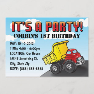 Einladung von Dump Truck Child zum Geburtstag