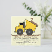 Einladung von Dump Truck zum Geburtstag (Stehend Vorderseite)
