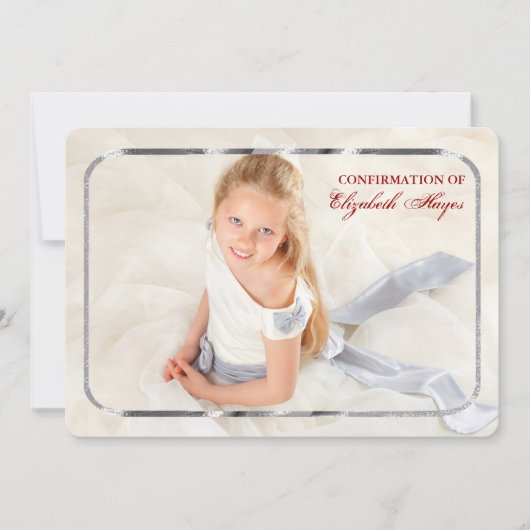 Einladung von dünnen Silber-Rahmen-Fotos (Vorderseite)