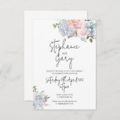 Einladung von Dusky Blue & Blush (Vorne/Hinten)