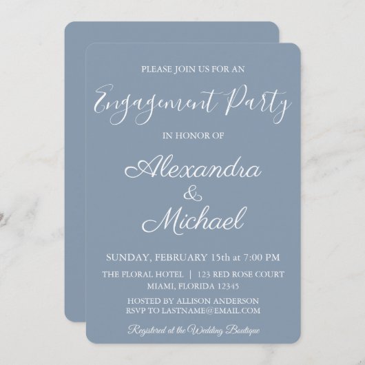 Einladung von Dusty Blue (Vorne/Hinten)