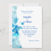 Einladung von Dusty Blue and White Floral Wedding (Vorderseite)