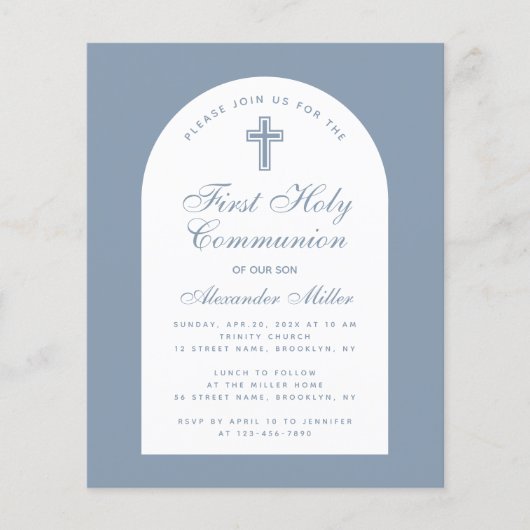 Einladung von Dusty Blue First Community Budget Ar (Vorderseite)