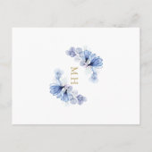 Einladung von Dusty Blue Floral First Heilige Komm Postkarte (Rückseite)