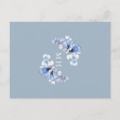 Einladung von Dusty Blue Floral First Heilige Komm Postkarte (Rückseite)