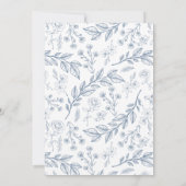 Einladung von Dusty Blue Monogram Floral Wedding (Rückseite)