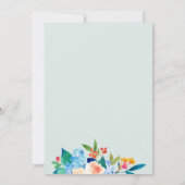 Einladung von Dusty Blue & Peach Floral Wedding (Rückseite)