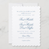 Einladung von Dusty Blue und White Wedding (Vorderseite)