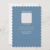 Einladung von Dusty Blue und White Wedding (Rückseite)