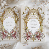 Einladung von Dusty Pink & Gold Floral Wedding