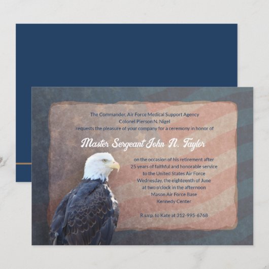 Einladung von Eagle Militärabteilung (Vorne/Hinten)