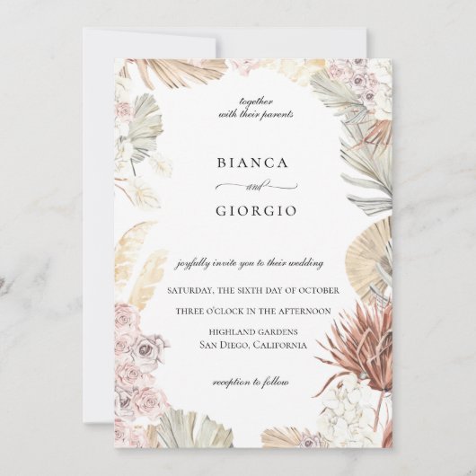 Einladung von Earthy Jungle Foliage Frame (Vorderseite)