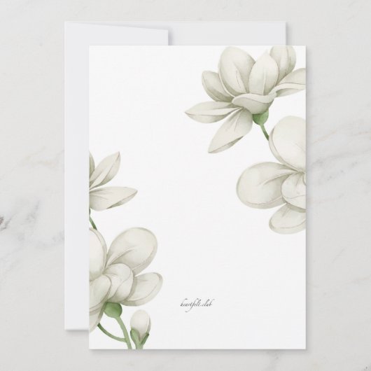 Einladung von Ecru-Blumendusche (Rückseite)