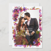 Einladung von Eggplant Lila Blumenhochzeit (Rückseite)