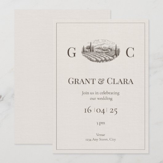 Einladung von Eichen und Elfenbein (Vorne/Hinten)