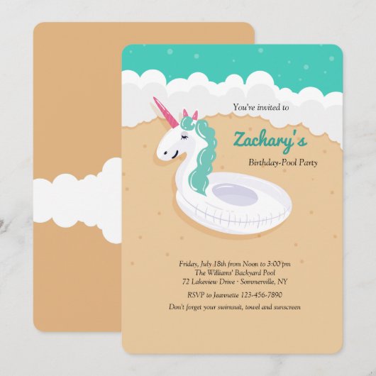 Einladung von Einhorn (Vorne/Hinten)