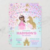 Einladung von Einhorn und Prinzessin Magischer Geb (Vorne/Hinten)