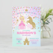 Einladung von Einhorn und Prinzessin Magischer Geb (Stehend Vorderseite)