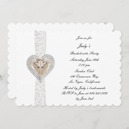 Einladung von Einhorn- und Spitzen-Junggeselinnen- (Vorne/Hinten)