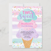 Einladung von Eiscreme 2. Geburtstag süß (Vorderseite)