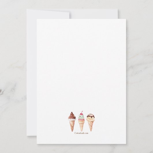 Einladung von Eiscreme-Cones (Rückseite)