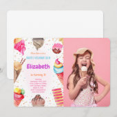 Einladung von Eiscreme-Foto (Vorne/Hinten)