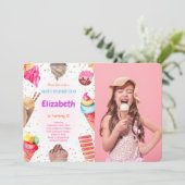 Einladung von Eiscreme-Foto (Stehend Vorderseite)