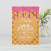 Einladung von Eiscreme-Kindergeburtstag (Stehend Vorderseite)