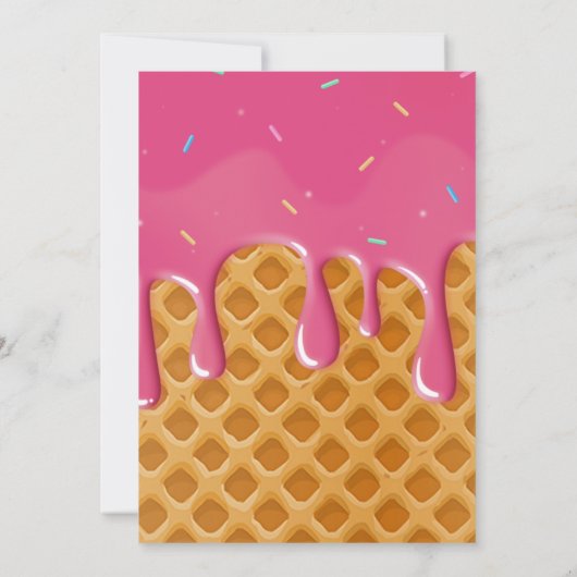 Einladung von Eiscreme-Kindergeburtstag (Rückseite)