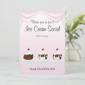 Einladung von Eiscreme-Party (Stehend Vorderseite)