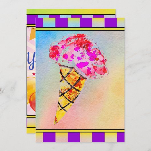 Einladung von Eiskrem (Vorne/Hinten)