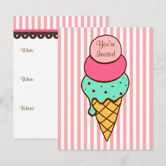 Einladung von Eiskrem (Vorne/Hinten)