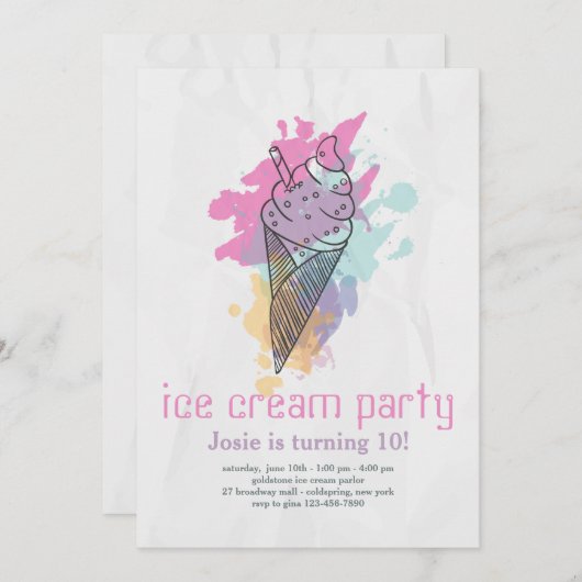 Einladung von Eiskrem (Vorne/Hinten)