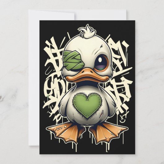 Einladung von Electric Green Graffiti Duck (Vorderseite)