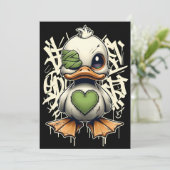 Einladung von Electric Green Graffiti Duck (Stehend Vorderseite)