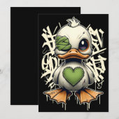 Einladung von Electric Green Graffiti Duck (Vorne/Hinten)