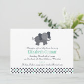 Einladung von Elefanten (Geburtstag- oder Babydusc (Stehend Vorderseite)